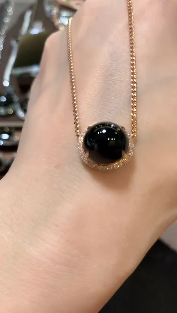 套链18K金镶嵌翡翠m60