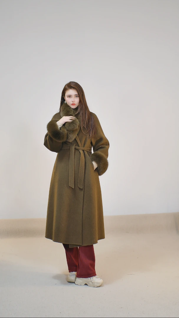 【一忆之秋】8801名媛双面羊毛大衣长款高贵网红百搭中长款高贵