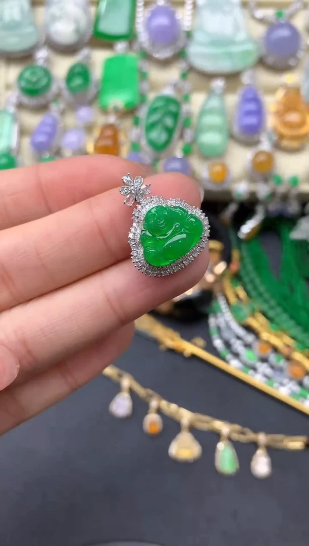 【闪购商品】翡翠颈饰18K金镶嵌398中国好珍宝