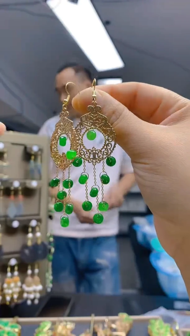 【闪购商品】翡翠耳饰合金0151翡翠耳钩