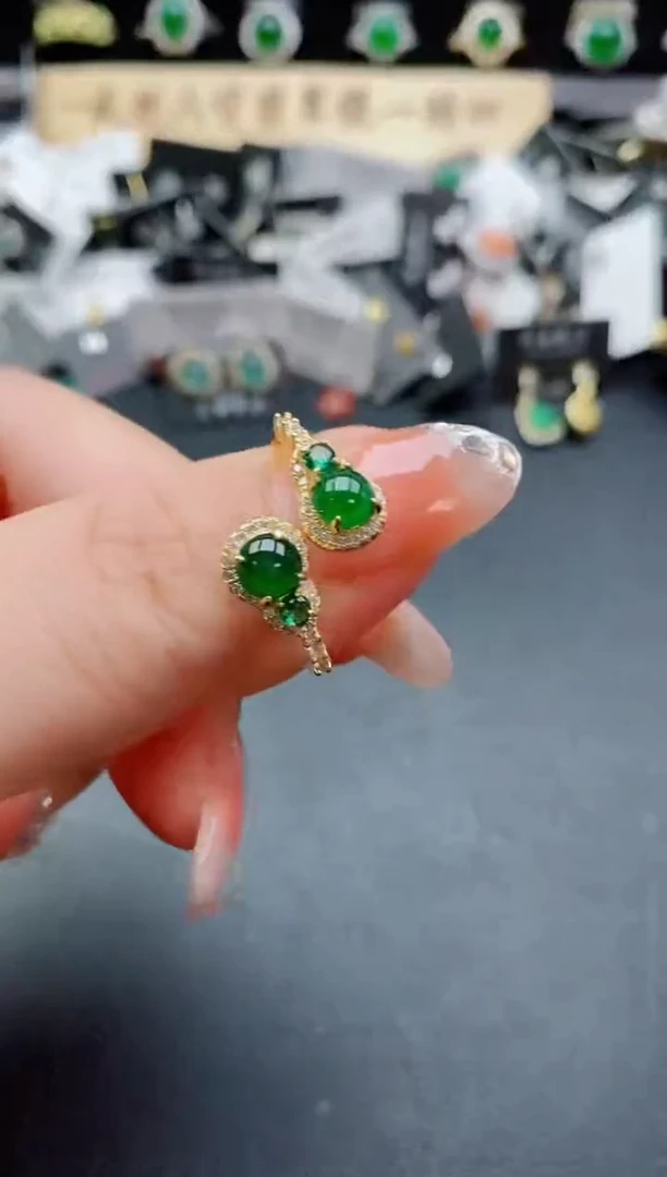 银S925镶嵌戒指翡翠508