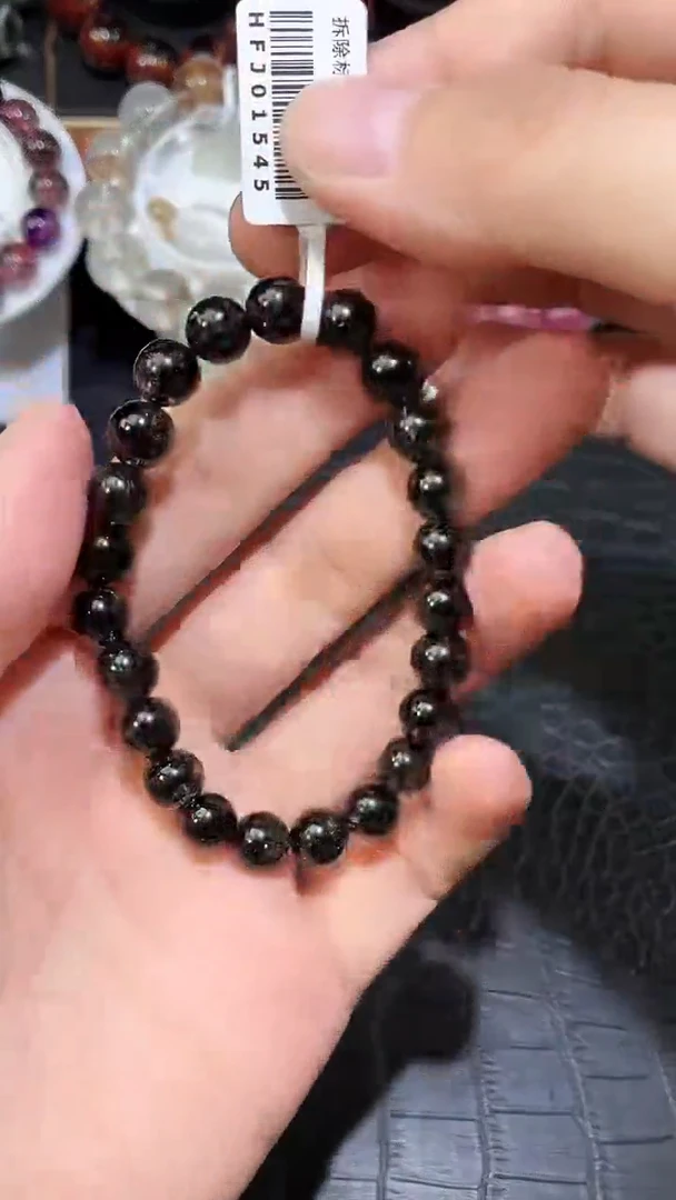 未镶嵌手链水晶黑发晶单圈手链A8