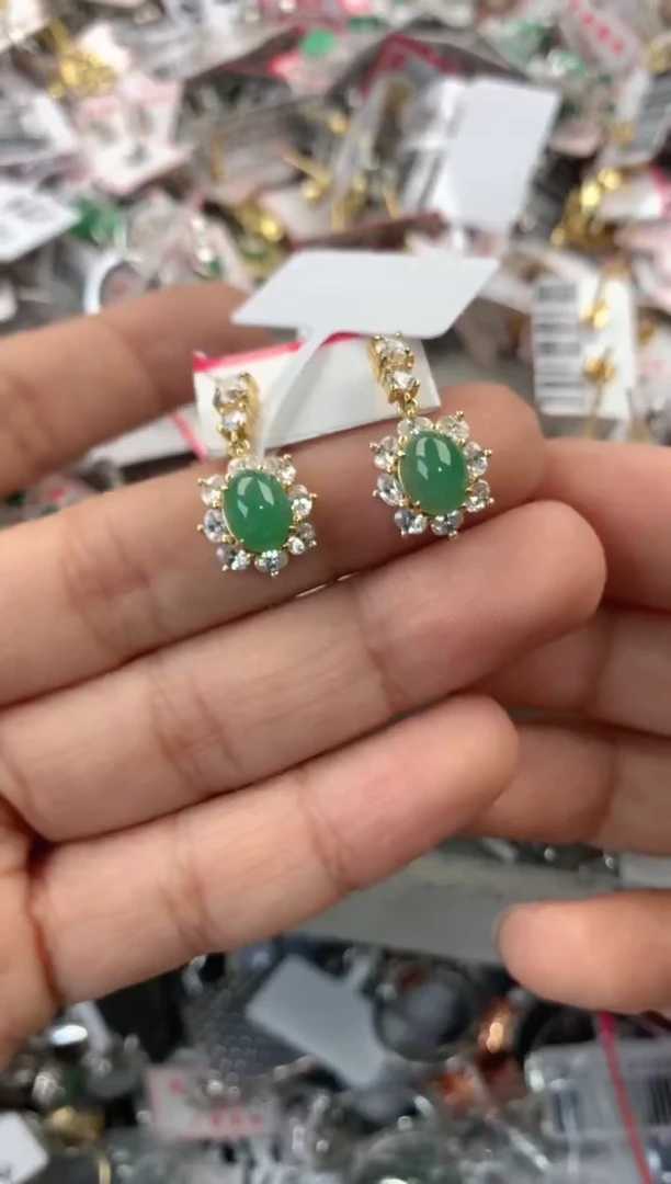 银S925镶嵌戒指翡翠777            3