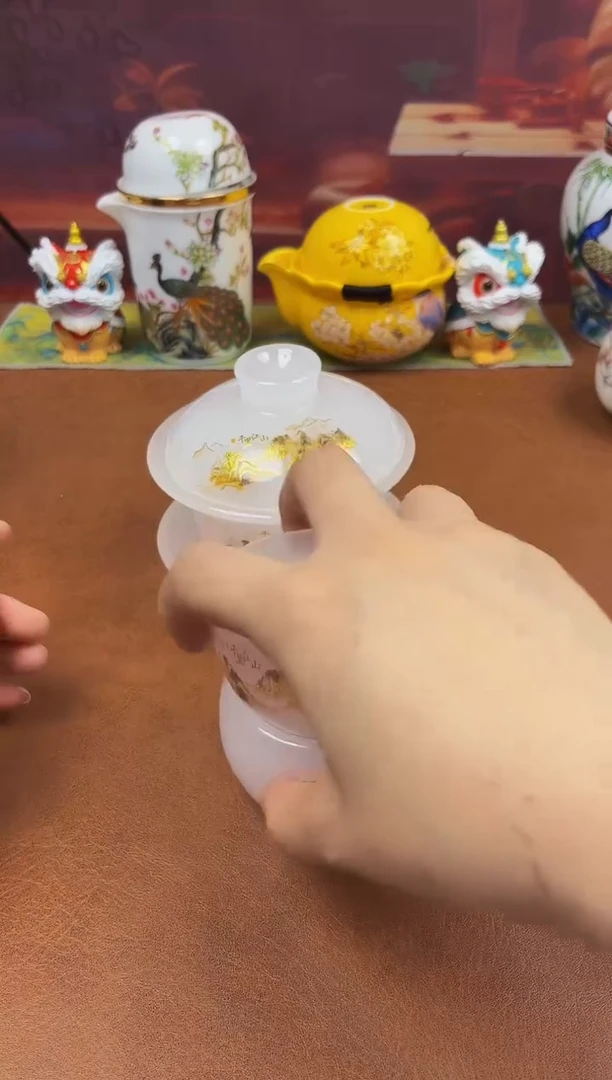 陶瓷茶具摆件旅行套组