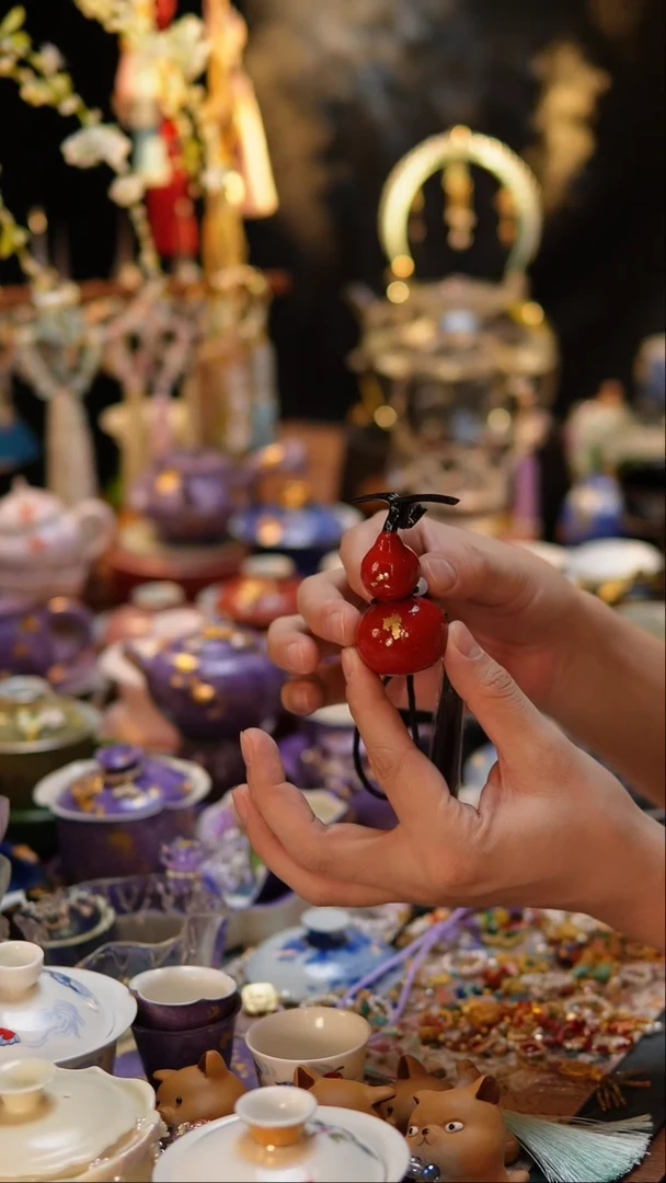 【闪购商品】摆件红色大漆葫芦挂件