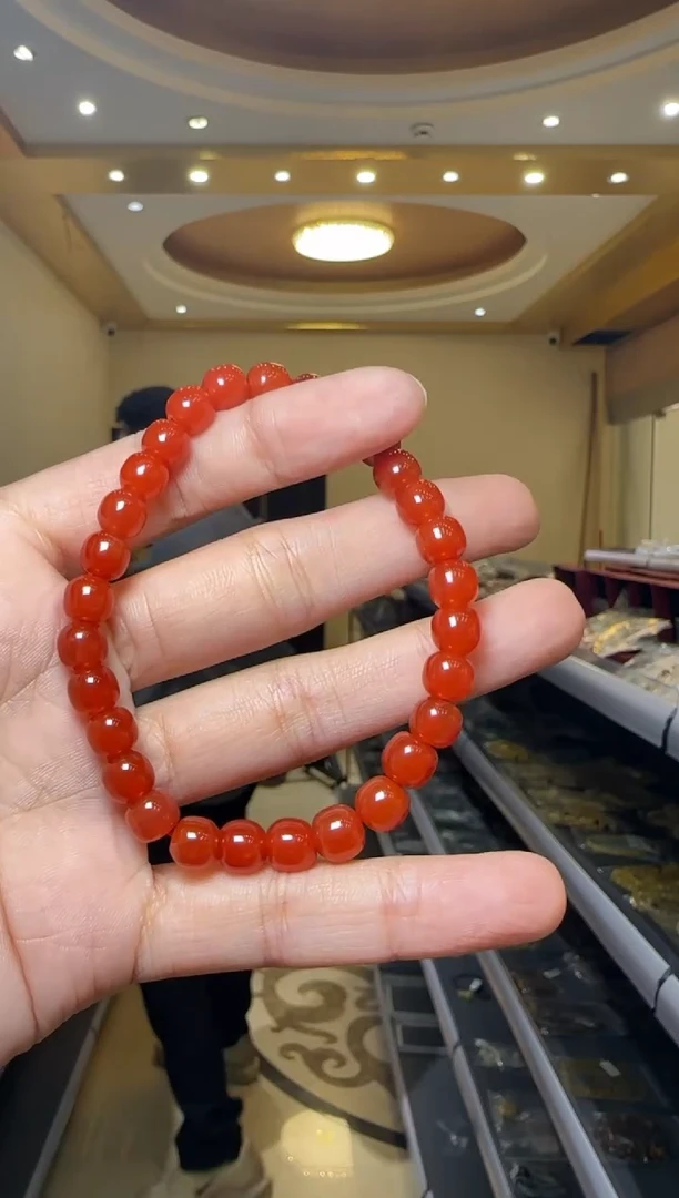 【闪购商品】南红玛瑙手串未镶嵌约7.5mm精品保山南红老型珠手串