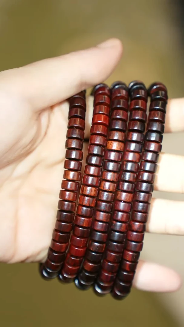 檀香紫檀（小叶紫檀）手串/手链4x7 小叶药片
