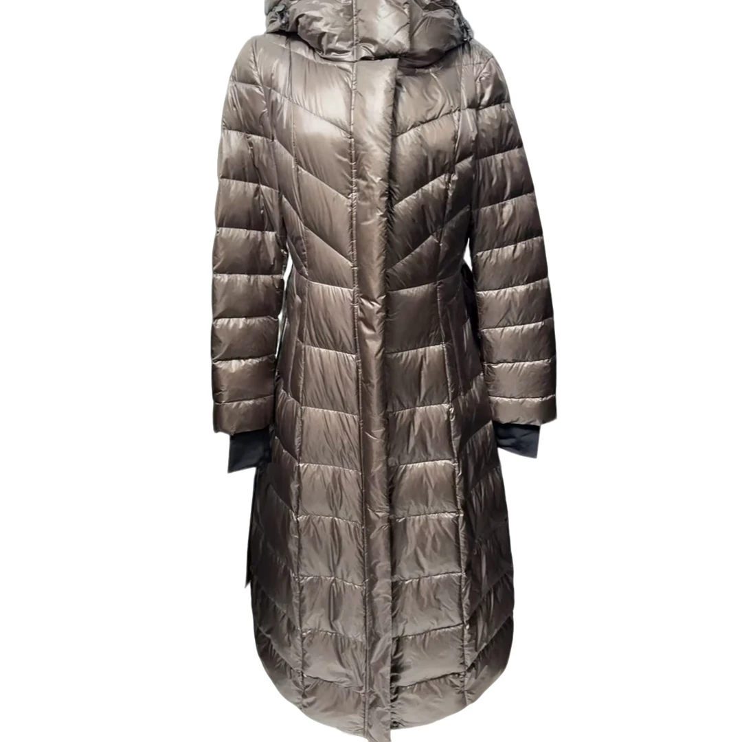 长款拉链单排扣羽绒服NM3081