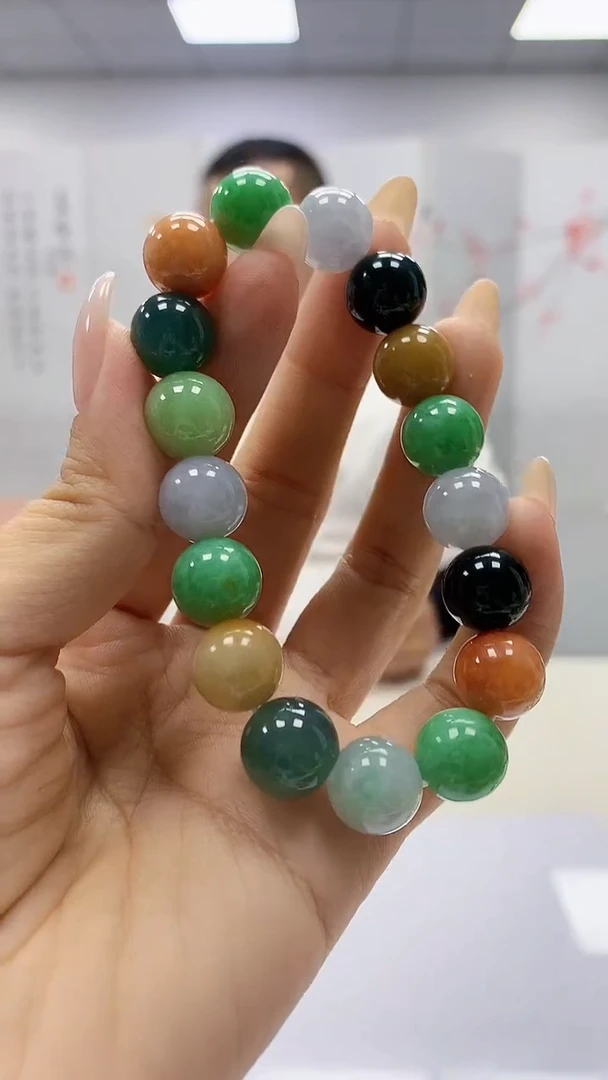 未镶嵌定制翡翠4898ty-毛货手串130