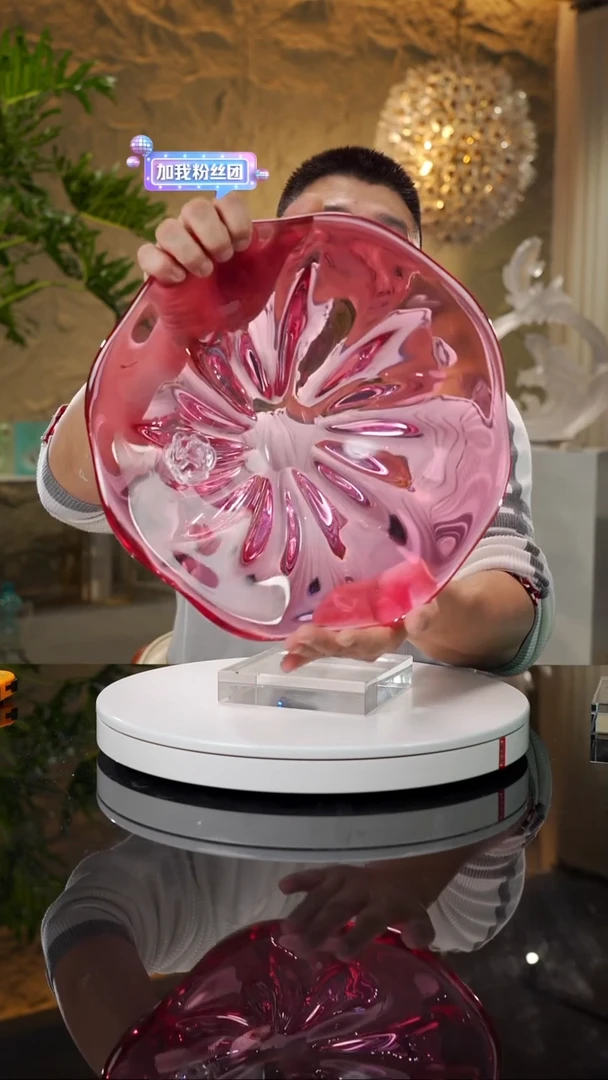 【闪购商品】瓷片福利金红郁金香果盘（带水晶花）