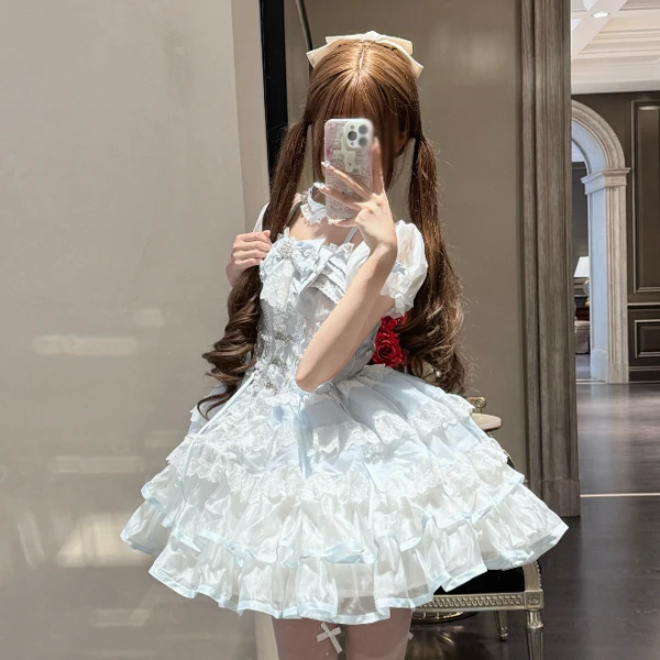 冰雪舞曲芭蕾风温柔纯欲小千金感约会生日短裙轻洋装