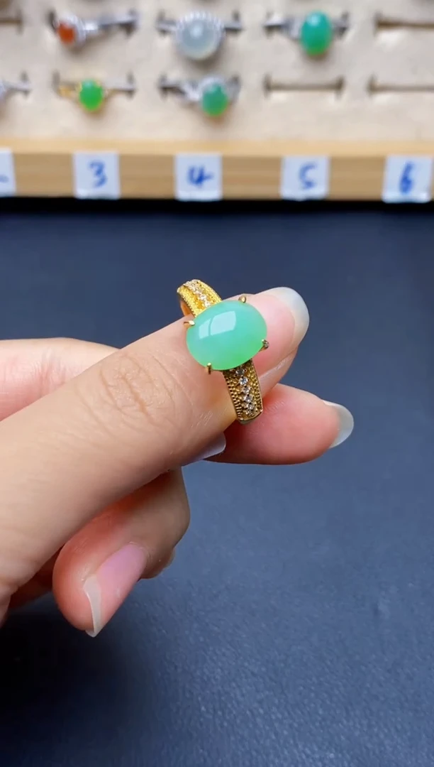 银S925镶嵌戒指翡翠5533