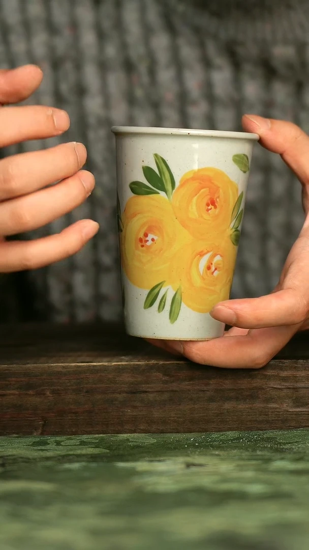 陶瓷青诗集手工手绘瓷器