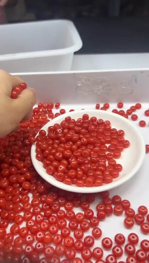 南红玛瑙未镶嵌颈饰w2280满肉南红算盘8*5mm*30颗