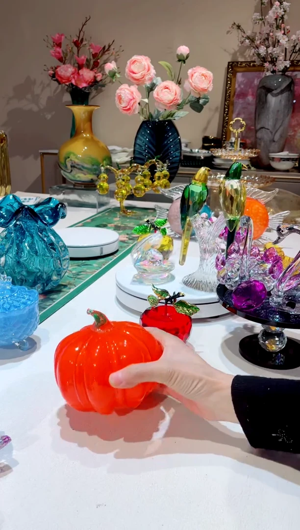 【闪购商品】琉璃手工艺品橙红南瓜 微瑕