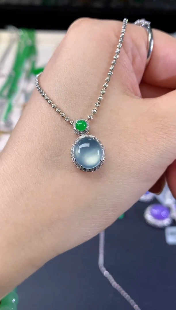 翡翠18K金镶嵌吊坠(不含链)lf9|3980