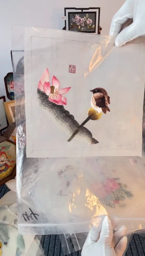 织绣纯手工苏绣双面绣绣布44