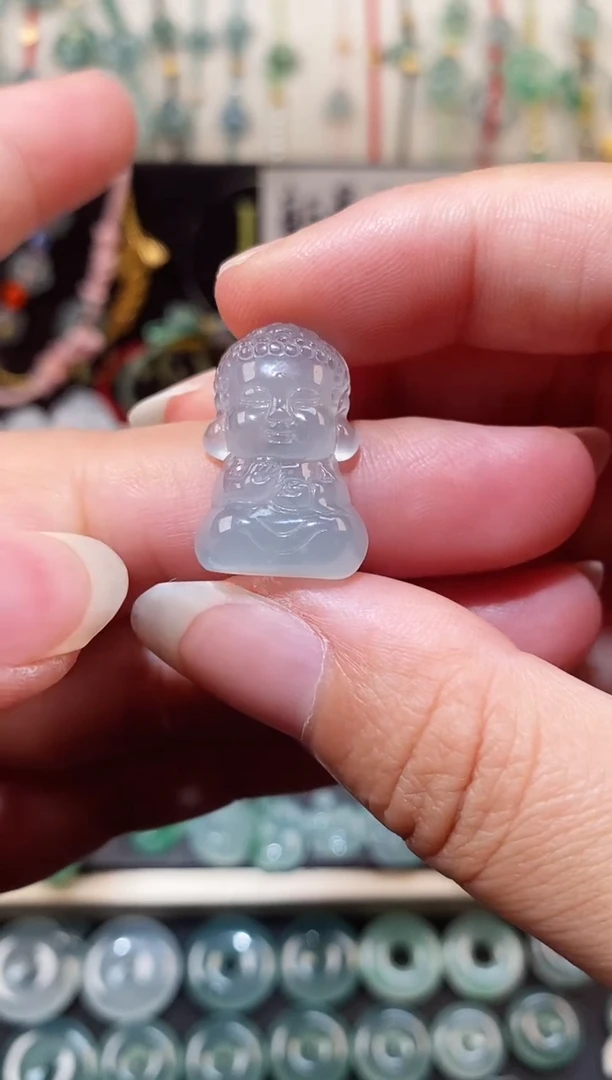 散珠翡翠宝宝佛裸石