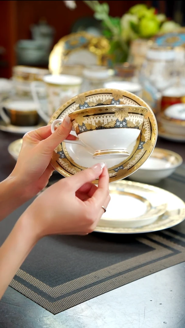 瓷片咖啡杯碟1套