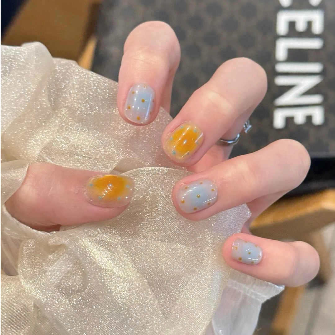 Nice SoSo【可露丽】纯手工穿戴甲纯欲猫眼渐变AB款波点小清新ins