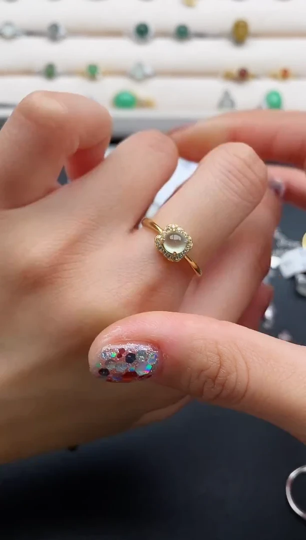 银S925镶嵌戒指翡翠555555+5