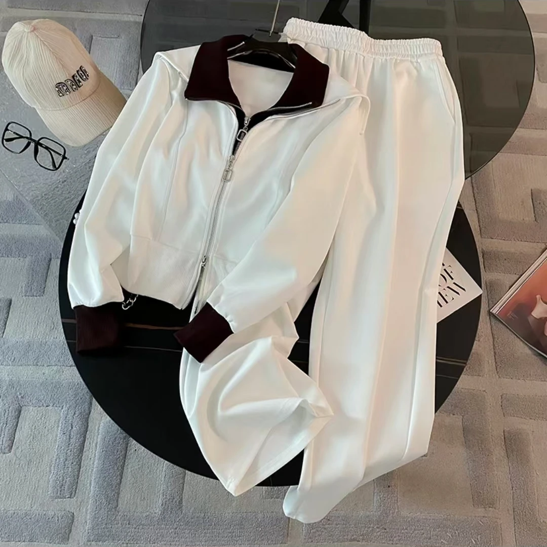 编号411--休闲炸街套装秋季洋气减龄高级感小众卫衣阔腿裤两件套