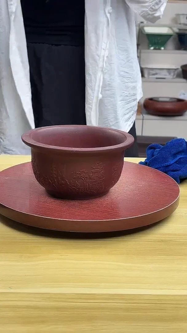 紫砂花盆浅草紫砂花盆微瑕