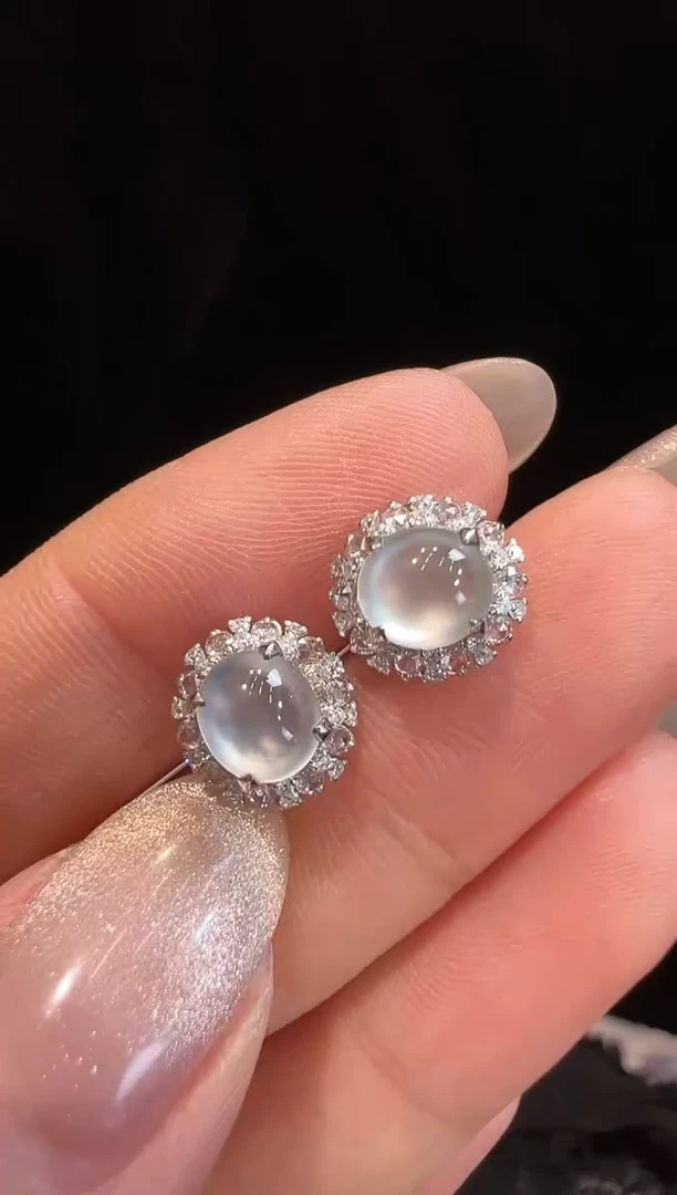 【闪购商品】翡翠耳饰18K金镶嵌耳饰