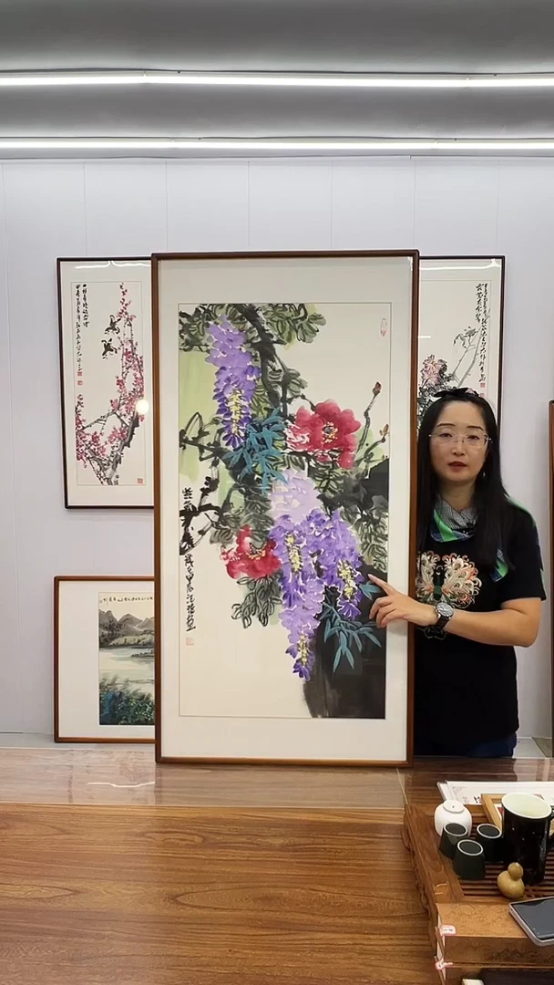 国画汪琼 120*60 紫气东来