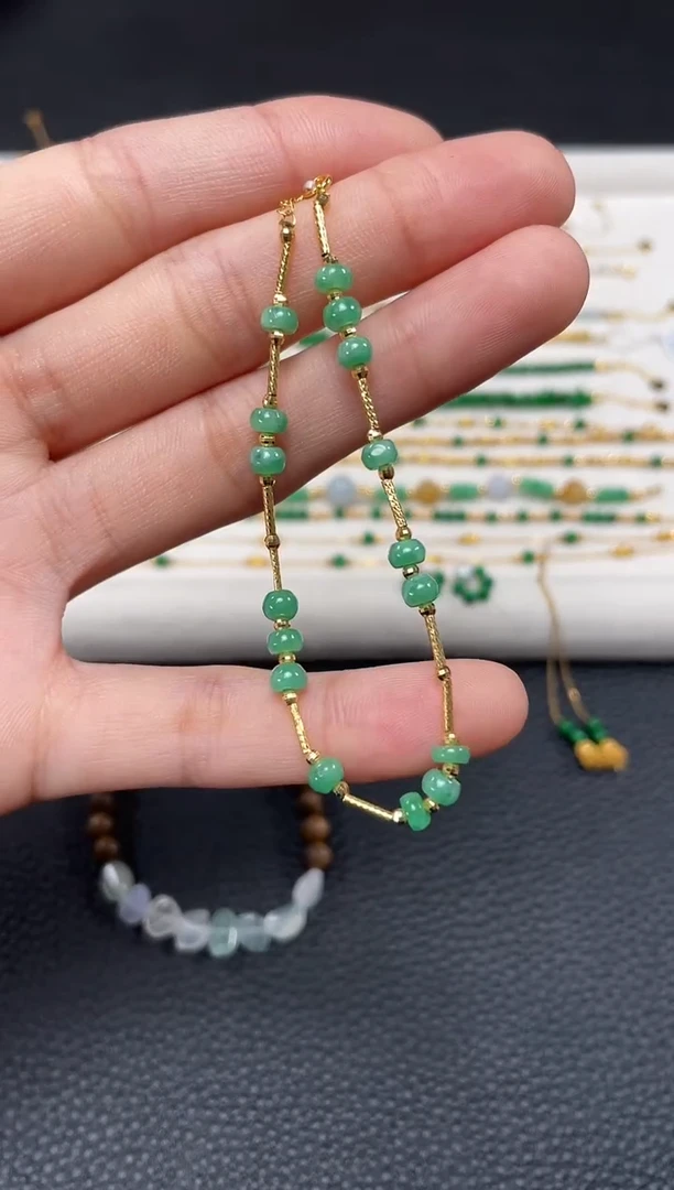 【闪购商品】翡翠套链18K金镶嵌一个  JK538