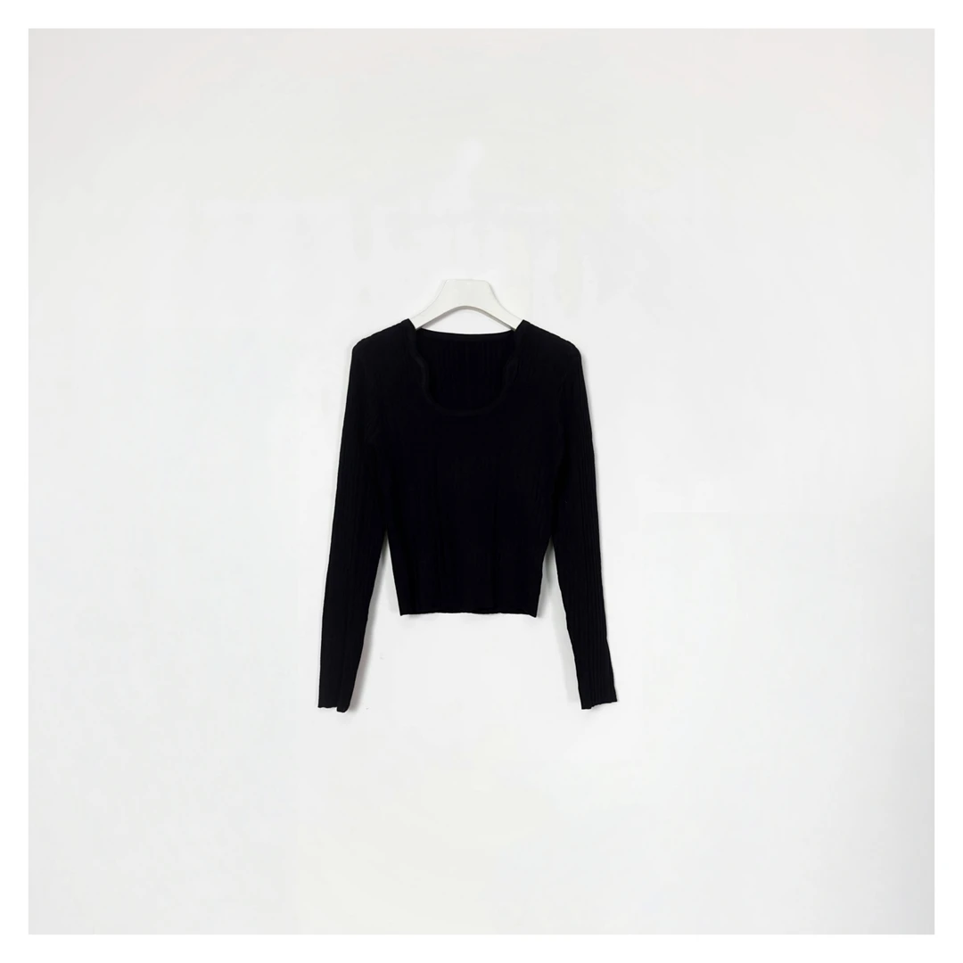 STRIVE【花瓣】设计师款特别领型长袖时尚百搭气质女款纯色打底