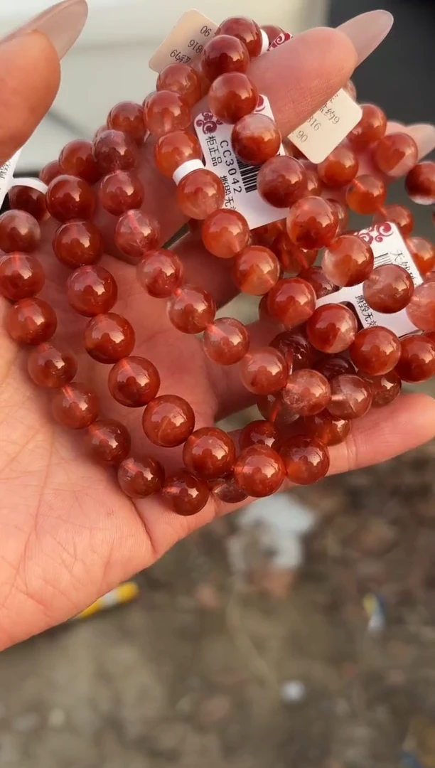 【闪购商品】水晶手串未镶嵌CC3042红兔毛聚宝盆9+多样性发一