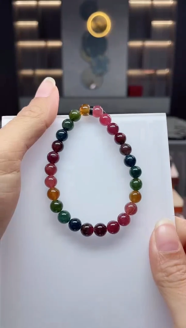 未镶嵌老矿碧玺单圈手串7mm+碧玺（多样性发一条）Q