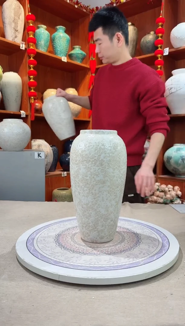 【闪购商品】瓶陶瓷花瓶 无花  茶白大号