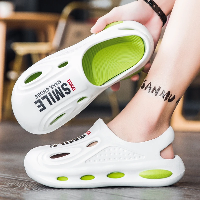 包头运动青春潮流夏季休闲洞洞鞋ins防滑防臭沙滩鞋拖鞋户外