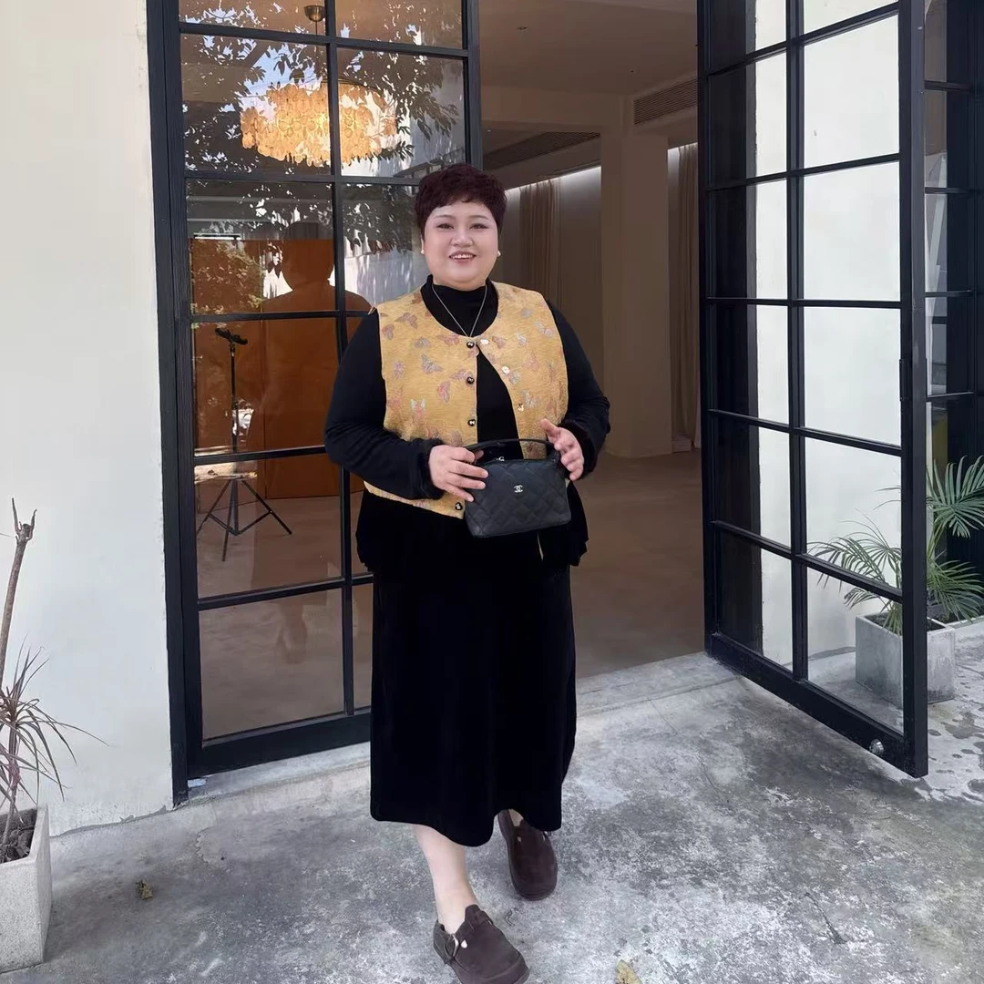 国风时尚大码女装休闲风拼接小香风马甲