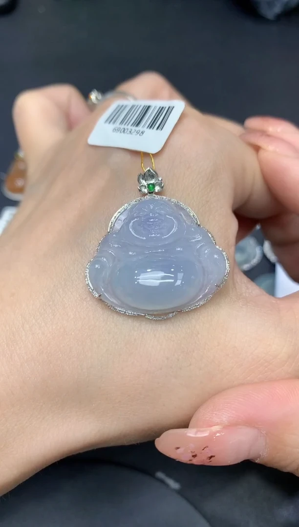 吊坠(不含链)18K金镶嵌翡翠11