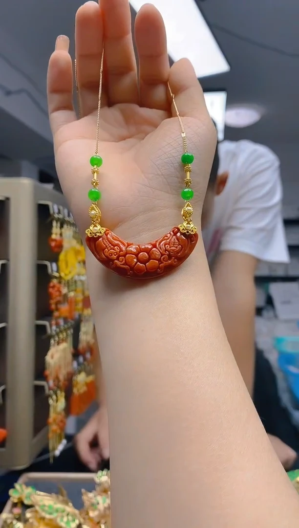 【闪购商品】翡翠耳饰合金306翡翠锁骨链