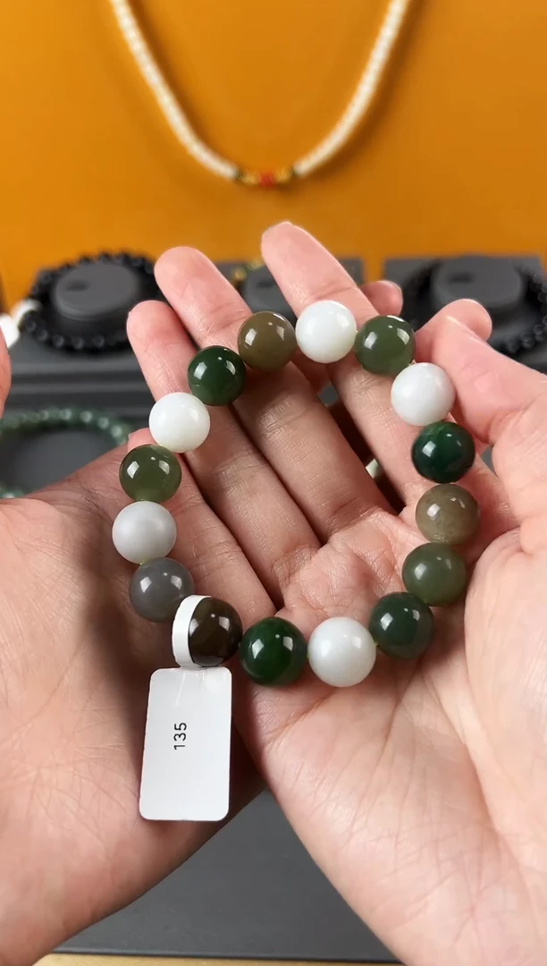 未镶嵌手串和田玉135多宝圆珠卡12mm