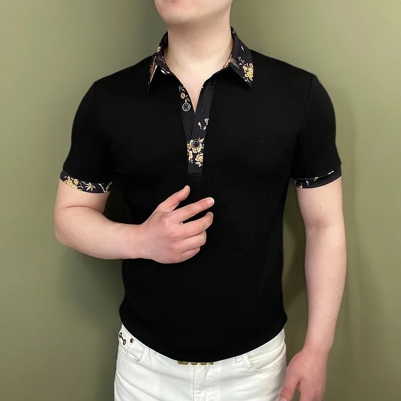 【专柜正品】男士翻领POLO衫男上衣商务潮流短袖poloT恤-S