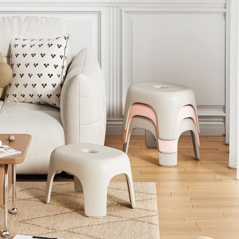 俏洁小凳子家用加厚客厅茶几可叠放板凳卫生间浴室时尚换鞋矮凳子