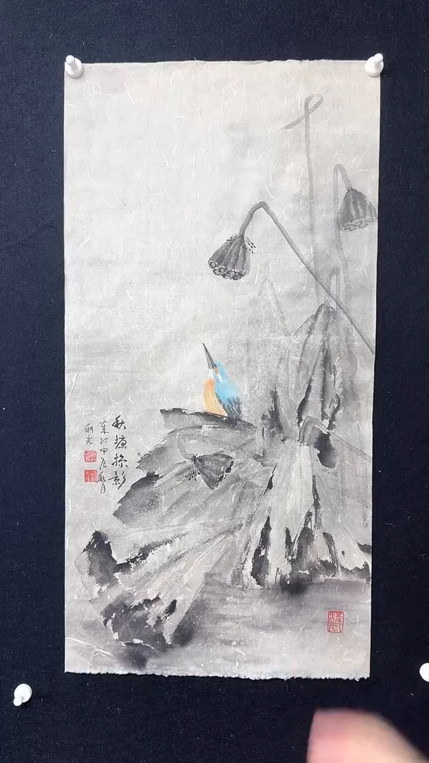 【闪购商品】国画水墨花鸟秋塘