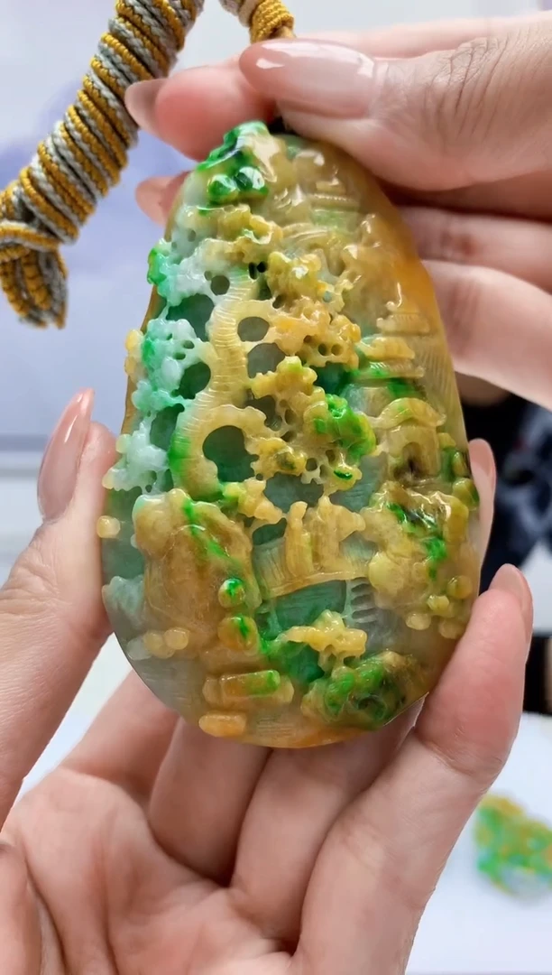 定制翡翠未镶嵌5159MM-毛货挂件83