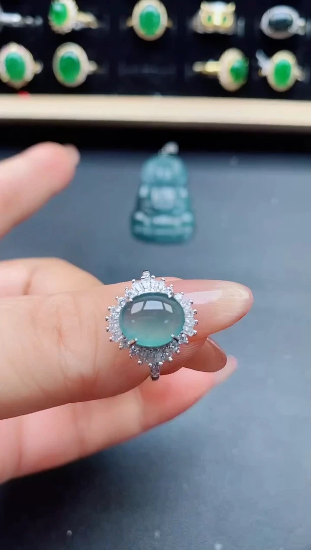 翡翠戒指银S925镶嵌321321