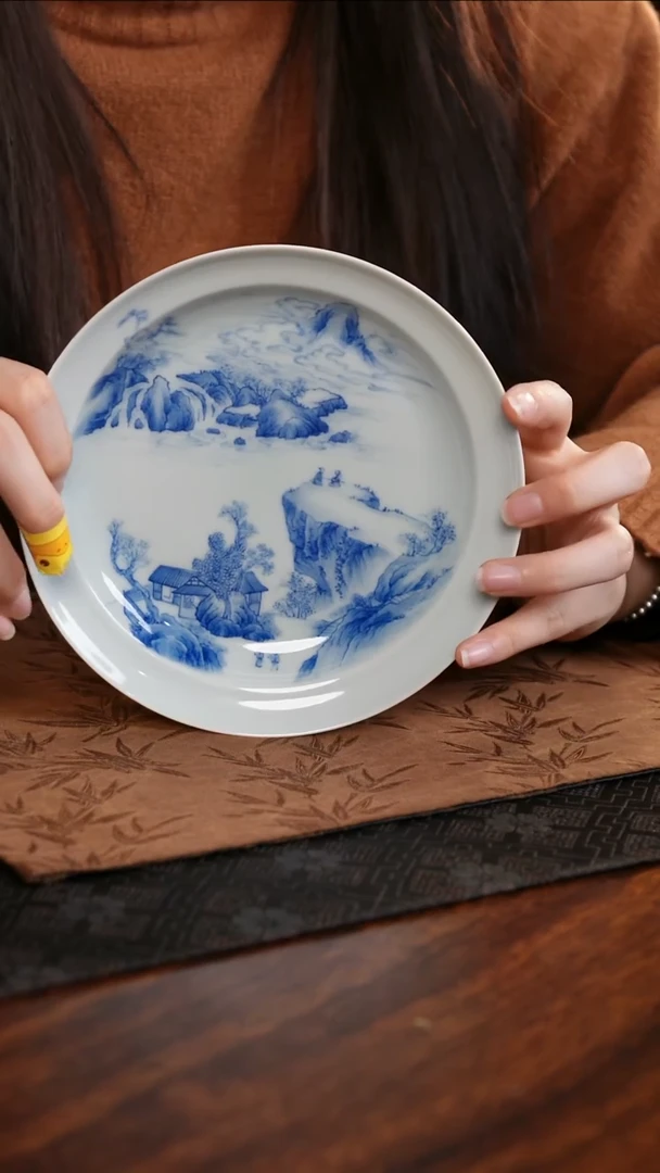 【闪购商品】杯子满工山水拌面盘