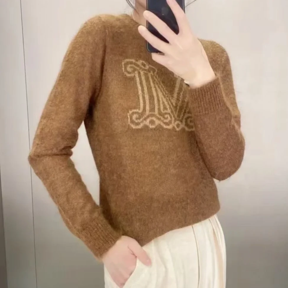 全新未使用 MaxMara 徽标针织毛衣/S码