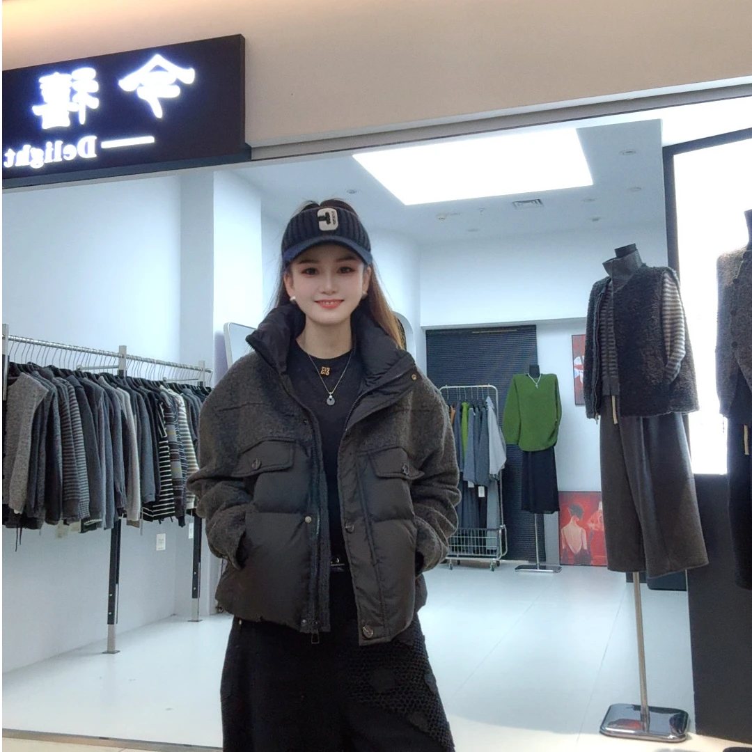 2025新款冬款立领拼接羽绒服韩系休闲百搭