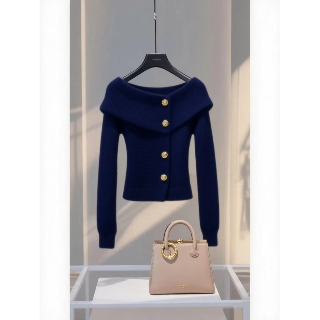 2025秋季新款欧货时尚气质绝美显瘦上衣清冷高端百搭长袖毛针织衫