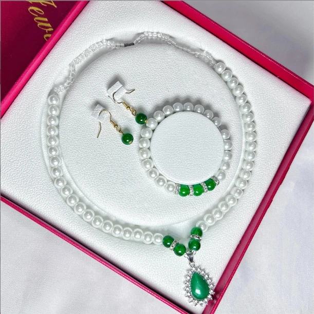 非金属仿珍珠项链  妈妈链三件套项链母亲节1