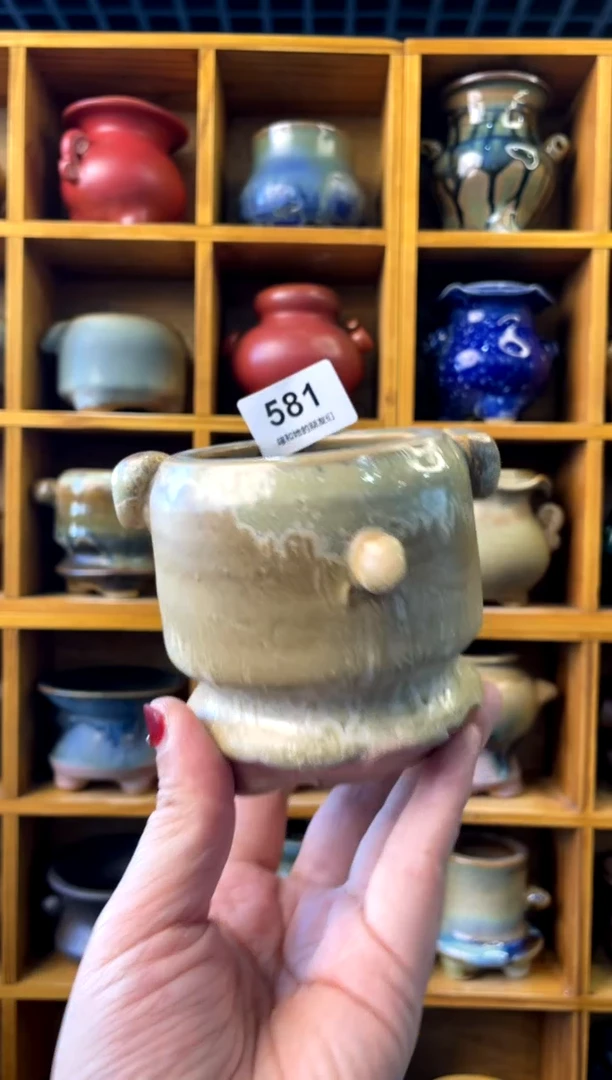 【闪购商品】陶581 内口6【喵喵团圆多肉盆】